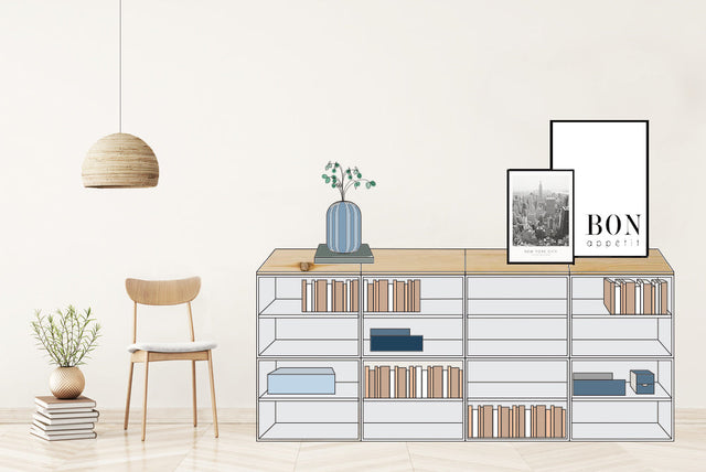 Cómo organizar tus libros y objetos decorativos