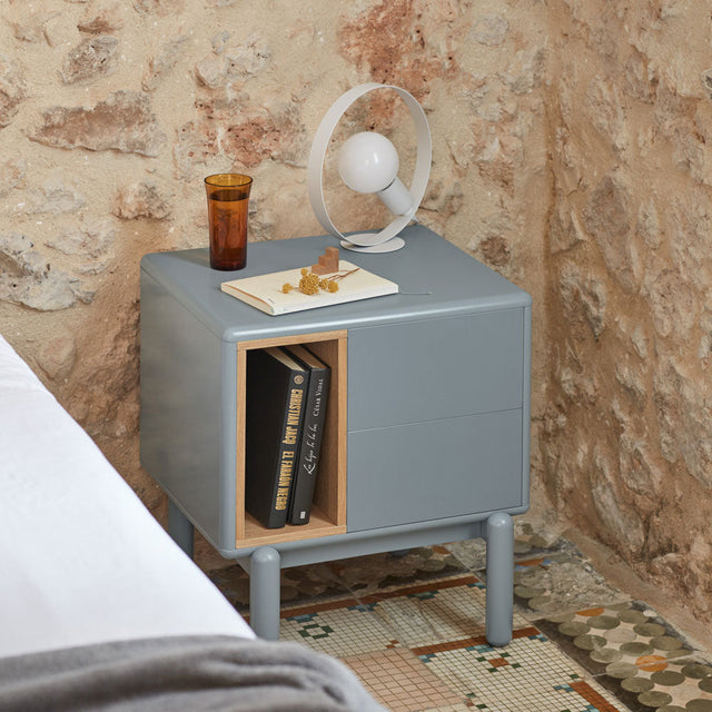 Mesita de noche Corvo Gris perla Teulat