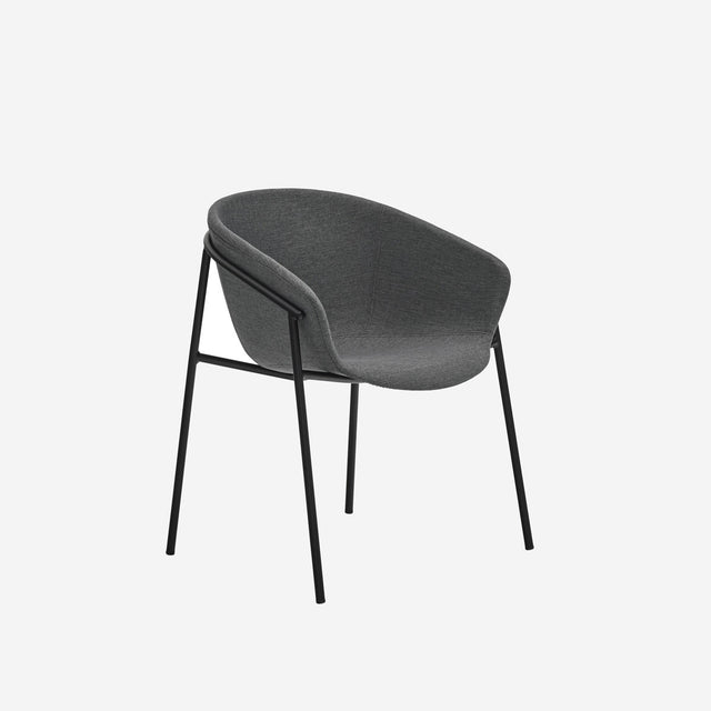Silla tapizada Hug Gris oscuro Teulat