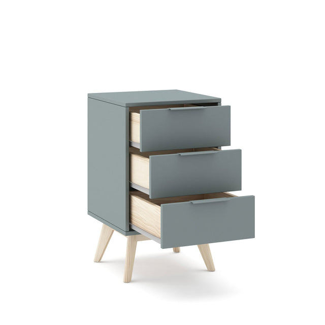 Mesita de noche Verde Kaki 3 Cajones Marck