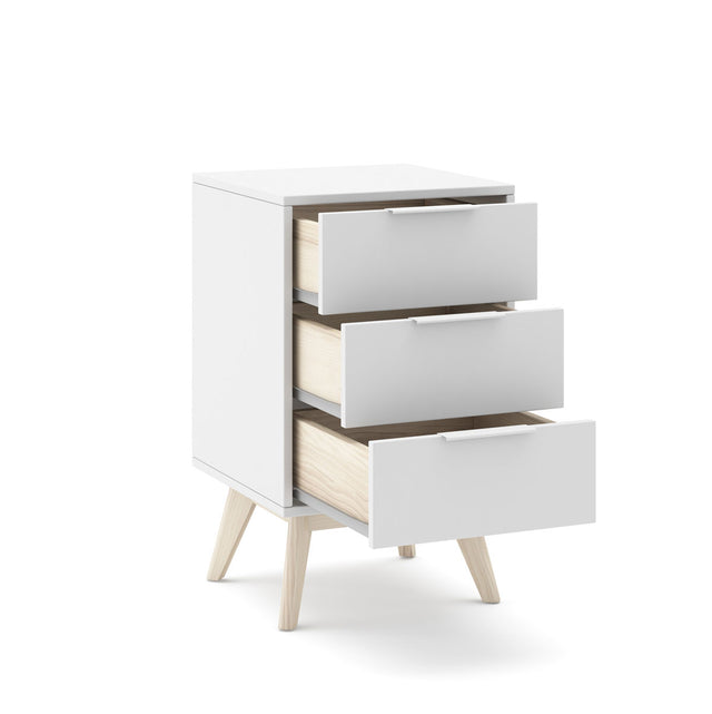 Mesita de noche Blanca 3 Cajones Marck