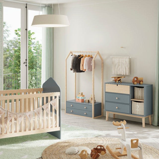 Armario Perchero Infantil Maria 80 Verde Kaki & Pino