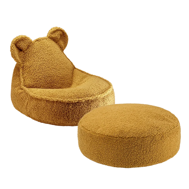 Set de frijoles de oso de arce y otomano