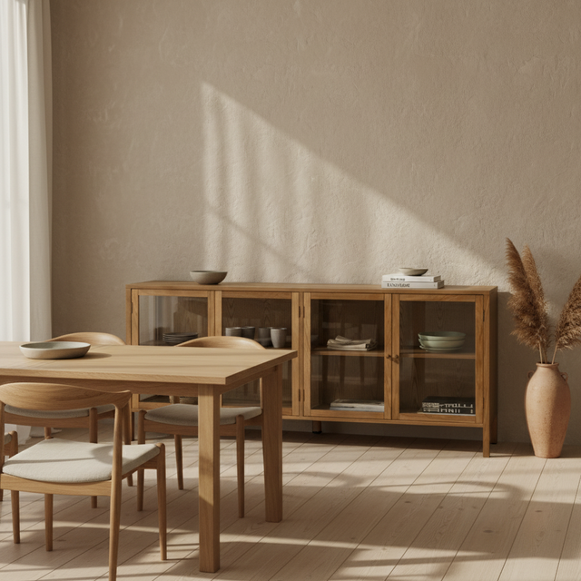 Aparador Vitrina Ceci 180 Roble & Cristal