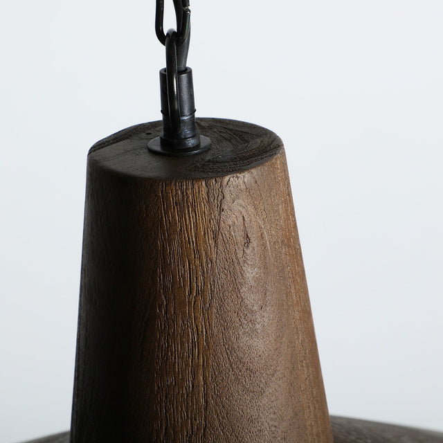 Vista detalle superior Lámpara de Techo Oplev en madera mango Kodu Homedesign Slowdeco