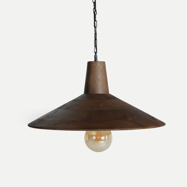 Vista frontal Lámpara de Techo Oplev en madera mango Kodu Homedesign Slowdeco