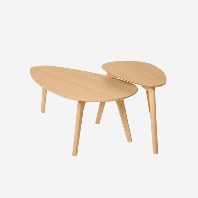 Vista frontal Mesas de Centro Ovaladas Hugo Natural Som Casa Slowdeco