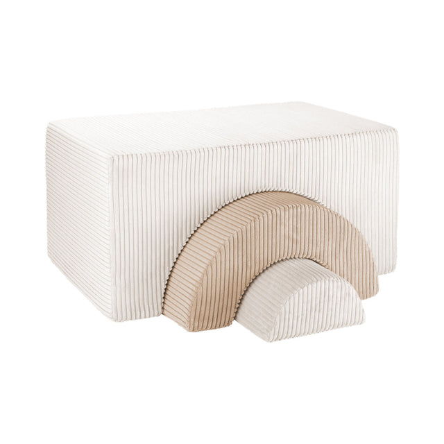 Vista frontal Set de Juego Arcoíris Blanco roto Pana Wigiwama Slowdeco