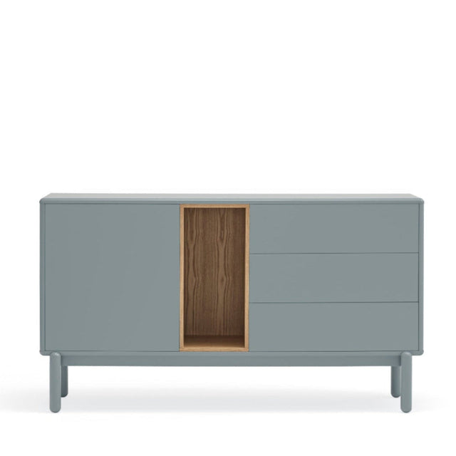 Vista frontal aparador Corvo 140cm Gris Perla Slowdeco