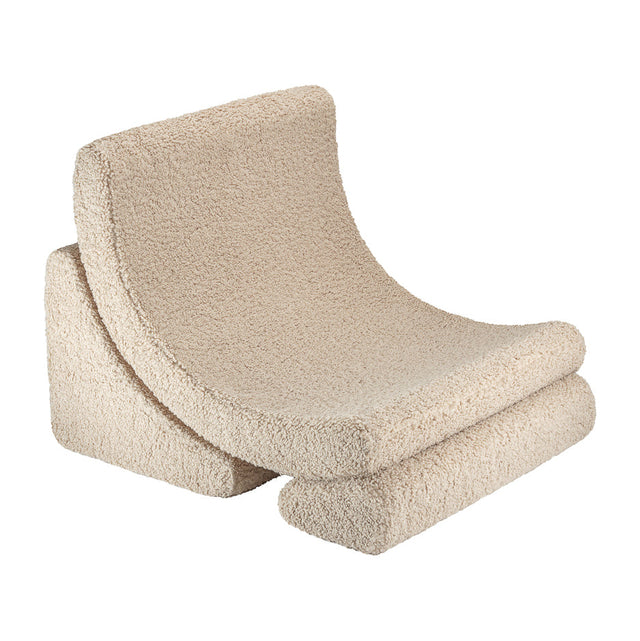 Vista lateral Sillón infantil de borreguillo Luna Beige Wigiwama Slowdeco