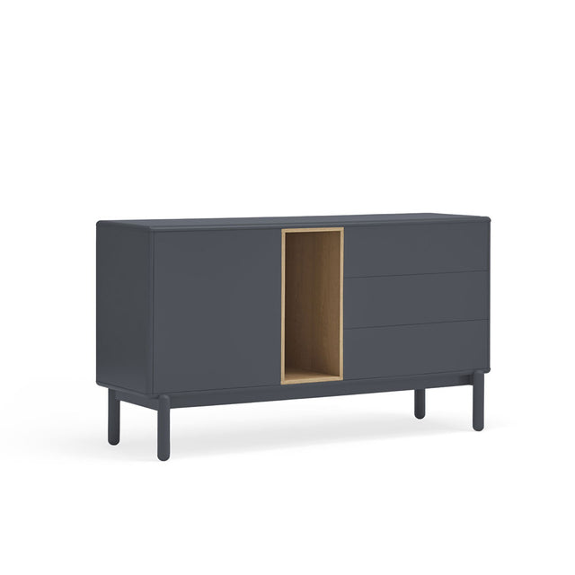 Vista lateral aparador Corvo 140cm gris antracita Slowdeco