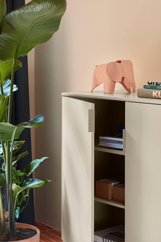 Vista lateral detalle Mueble Auxiliar Totem 110 cm Arena Comedor Salón Teulat Slowdeco