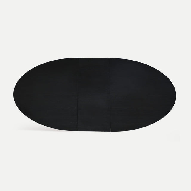 Vista superior Mesa de Comedor Ovalada Extensible Lizant 160 - 220 cm Negra Kodu Homedesign Slowdeco