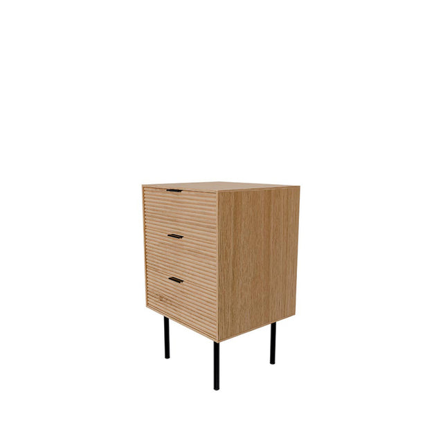 Mesita de Noche Bambar 40 Alta 3 Cajones