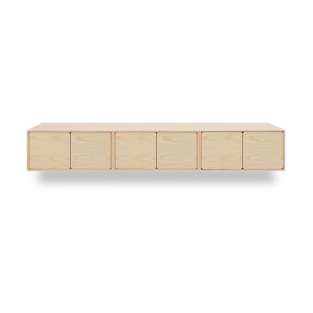 Mueble de TV de 240cm personalizado Natural Nórdico Puerta Abatible / Puerta Abatible / Puerta Abatible Colgado a Pared Slowdeco