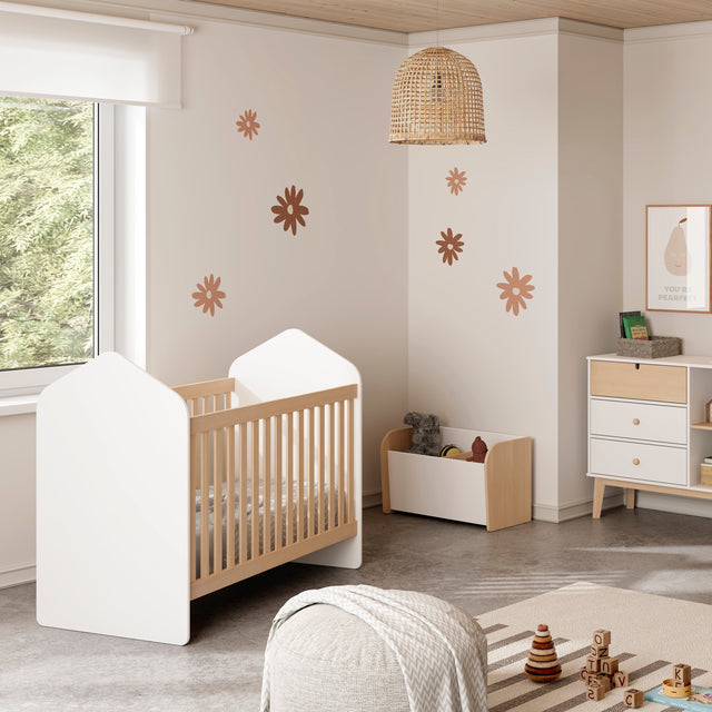 Cuna Infantil Estefanía 124 Blanco & Pino