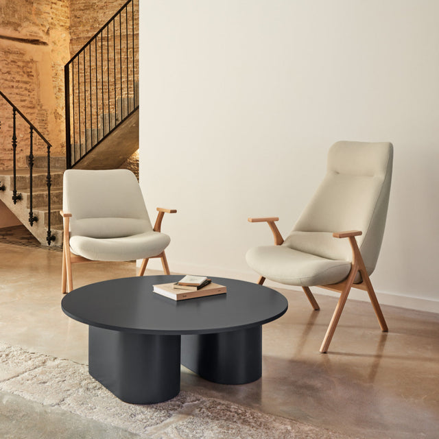 Mesa de Centro Redonda Totem Ø 110 Gris Antracita