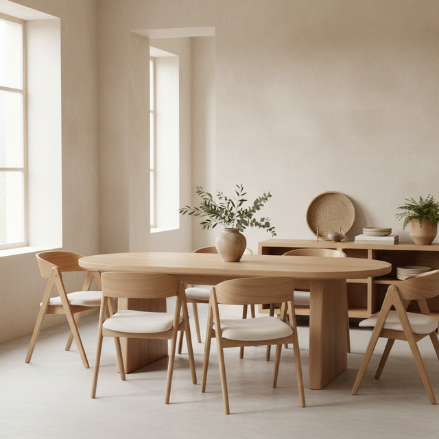 Mesa de Comedor Ovalada Blair 220 Fresno