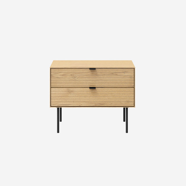 Mesita de noche baja 2 cajones Bambar Som Casa