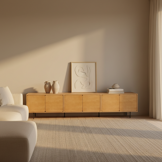 Mueble TV Penxat 240 Natural - 6 puertas