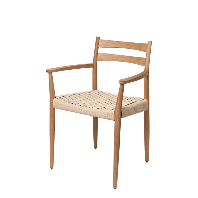 Silla Con Reposabrazos Edna Roble & Cuerda Natural