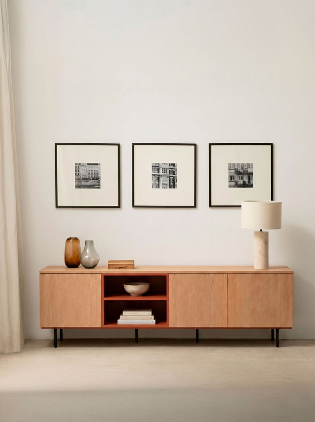 Meuble TV Nolla 200 cm Blanc Perle