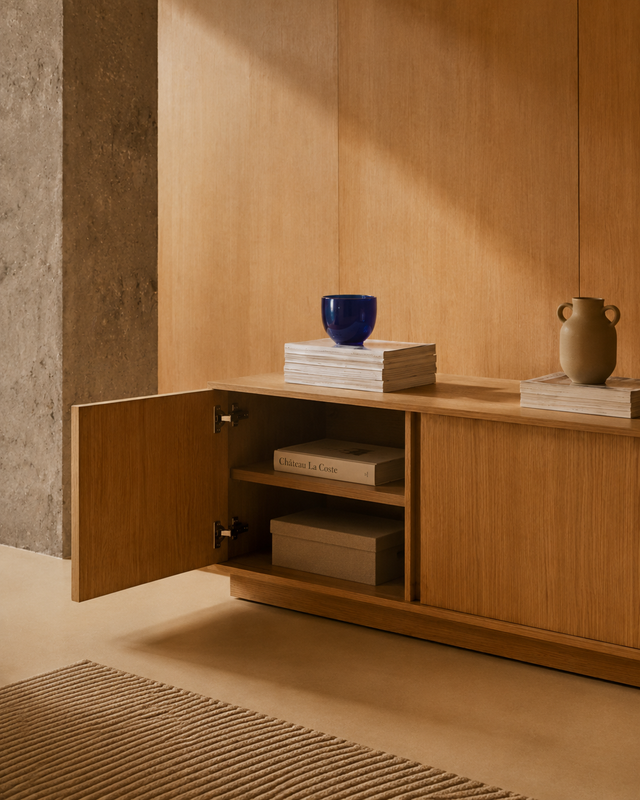 Penxat 160 Natural TV Unit, Customizable with schemes