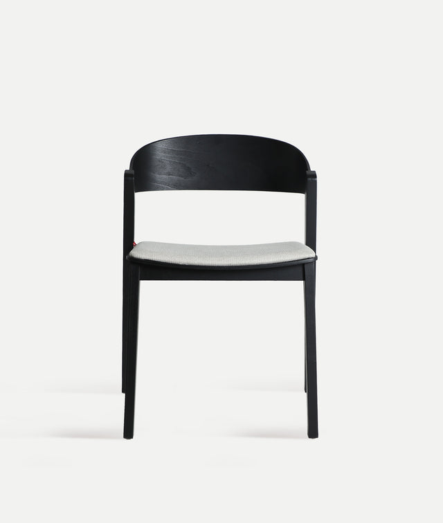 Silla Tapizada Borken Gris & Haya Negra