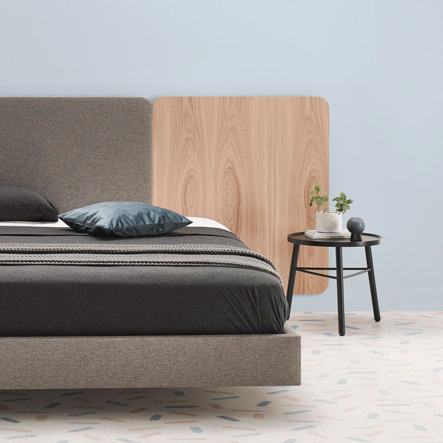 Cabecero modular 180cm Roble - Tapizado Gris tierra - Libra 18 Slowdeco