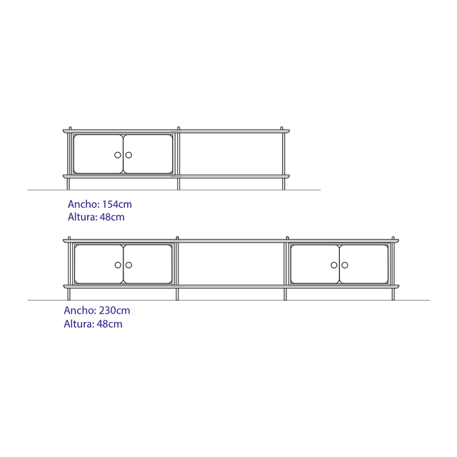 Medidas Estantería Liure Montessori
2 Baldas blancas 6 Barras Montantes de madera de pino con módulo de almacenaje Liure Slowdeco