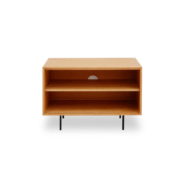 Mueble Auxiliar de 80 cm Roble Natural Sin puertas con balda abierto apoyado patas metálicas Slowdeco