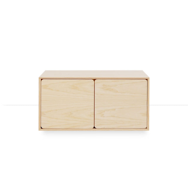 Vista frontal Mueble Auxiliar de 80 cm Natural Nórdico Con 2 Puertas Apoyado a suelo con niveladores Slowdeco