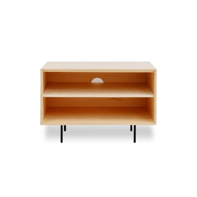 Vista frontal Mueble Auxiliar de 80 cm Natural Nórdico Sin puertas Apoyado sobre patas de metal Slowdeco