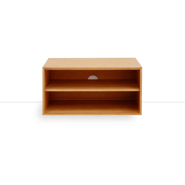 Vista frontal Mueble Auxiliar de 80 cm Roble Natural Sin puertas Apoyado suelo con niveladores Slowdeco