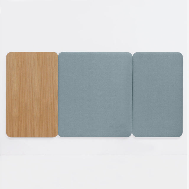 Cabecero modular 230cm Roble - Tapizado Azul - Libra 49 Slowdeco