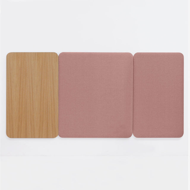 Cabecero modular 230cm Roble - Tapizado Rosa - Libra 61 Slowdeco