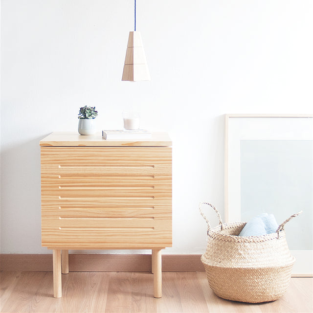 SlowdecoMesita de noche Nolla con puerta de madera