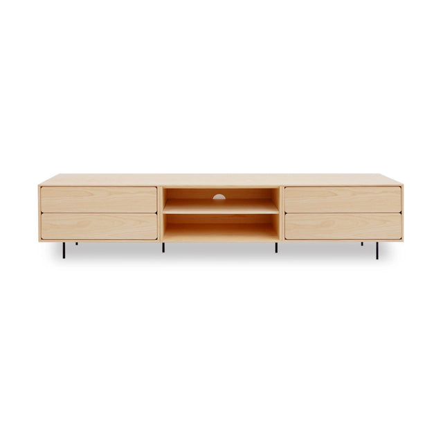 Mueble de TV de 240cm personalizado Natural Nórdico Cajones Extraíbles / Sin Puerta / Cajones Extraíbles Apoyado sobre patas de acero Slowdeco
