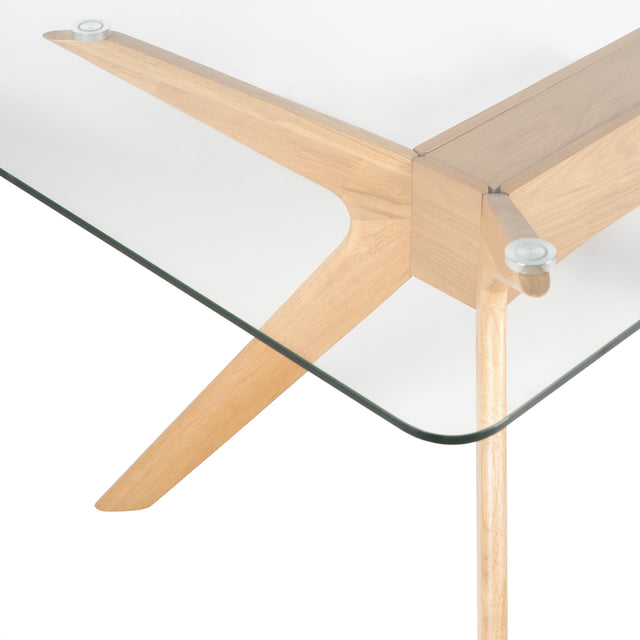 Mesa de Comedor Rectangular Della 140-160 Nogal | Roble Cristal