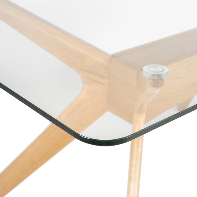 Mesa de Comedor Rectangular Della 140-160 Nogal | Roble Cristal