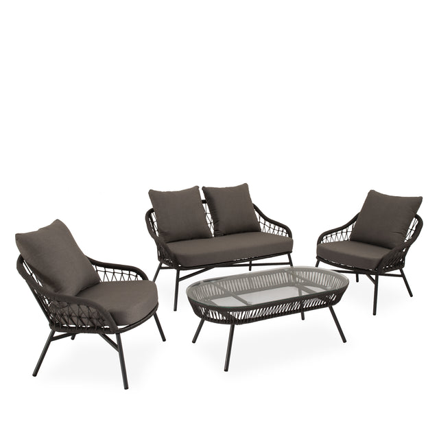 Conjunto de Jardín Salónica Gris | Sofá & Sillones & Mesa Centro