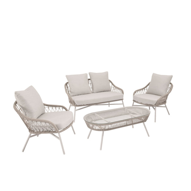 Conjunto de Jardín Salónica Beige | Sofá & Sillones & Mesa Centro