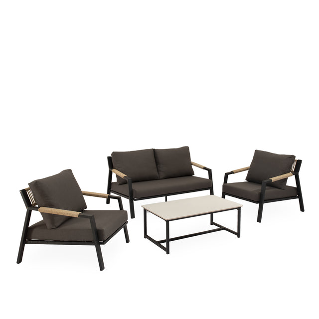 Conjunto de Jardín Muscat Gris Antracita | Sofá & Sillones & Mesa Centro