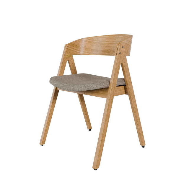 Silla Tapizada Comboi Roble & Gris Claro