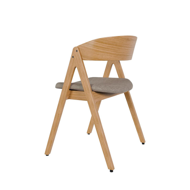 Silla Tapizada Comboi Roble & Gris Claro