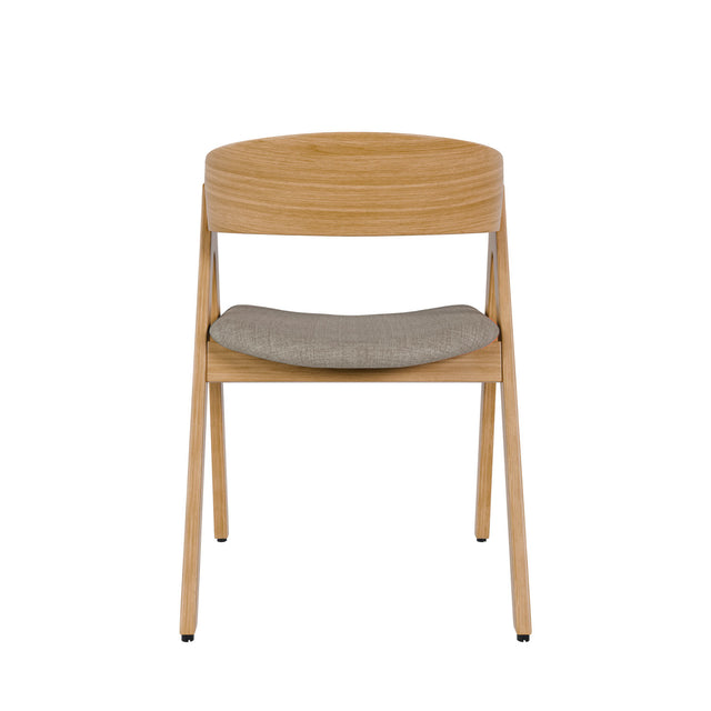 Silla Tapizada Comboi Roble & Gris Claro