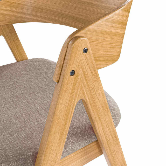 Silla Tapizada Comboi Roble & Gris Claro