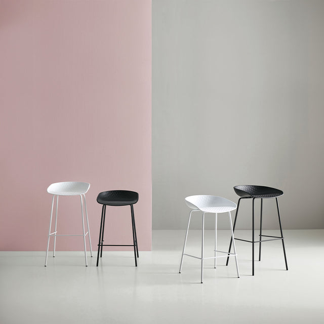 Marc white/black high stool