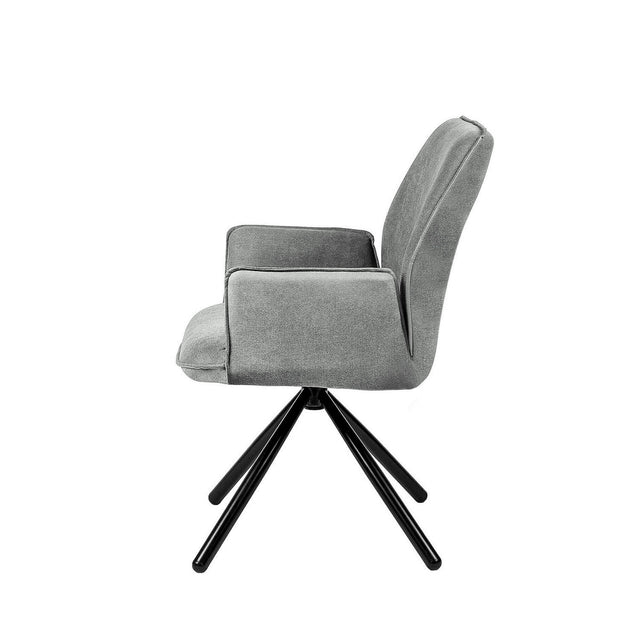 Curvy black upholstered chair