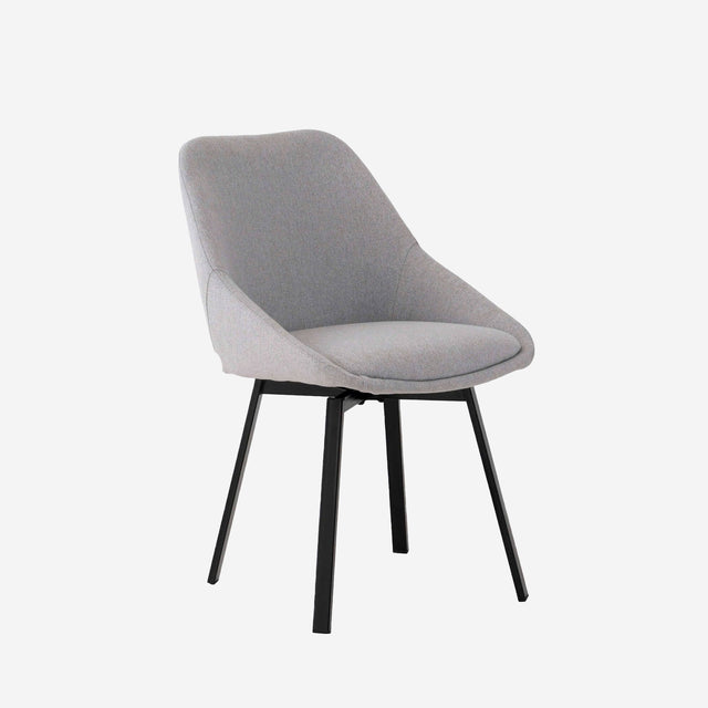 Curvy black upholstered chair